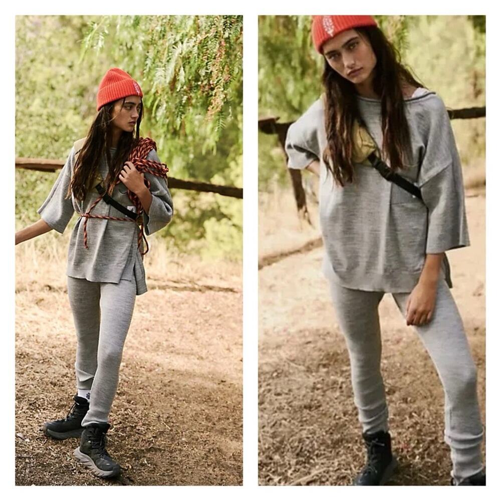 NEW Free People The Recovery Knit Set S Grey‎